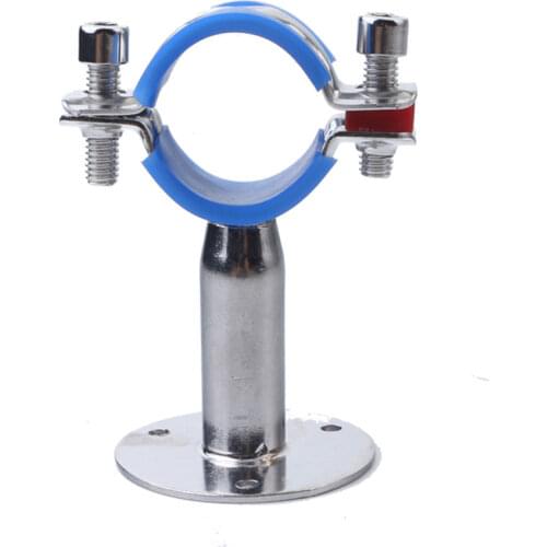 With Blue Case Fit 19-108mm OD Tube 304 Stainless Steel Pipe Hanger Bracket Clamp Suppoert Clip With Base Plate Homebrew