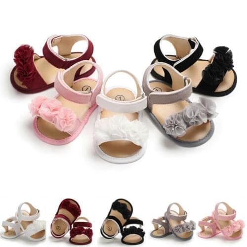 Newborn Kid Baby Girl Flower Sandals Summer Casual Crib Shoes First Prewalker Crib Shoes Bow Casual Sandals