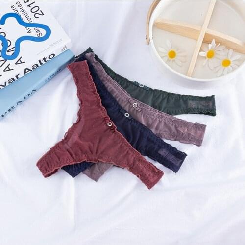 European Style Sexy Thong Fashion Comfort Invisible G-String Low Waist Seamless Thong Sexy Lace Panties Female Lingerie