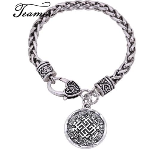 Teamer Slavic Jewelry Charm Slavic Talisman Amulet Svarozhich Charm Bracelet Men Supernatural Sun Round Bracelet Vintage Chain