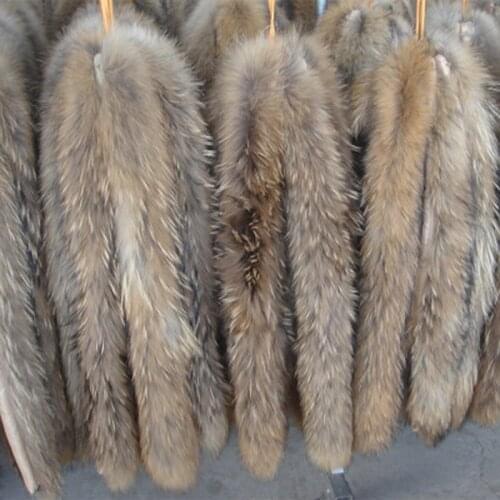 60/70/75cm Winter Natural Fur Collar Real Fox Fur Collar Natural Fur Band Trimming Coat Hat Scarf Accessories