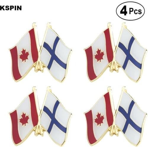 Canada & Finland Friendship Flag Pin Lapel Pin Badge Brooch Icons 4pcs