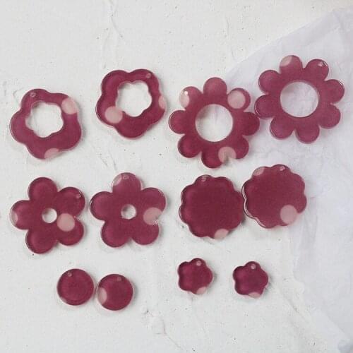 10 PCS Fashion Resin Acrylic Flowers Pendant Charm DIY Earring Accessories For Jewelry Making
