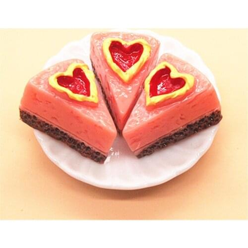10pcs New Resin Heart Strawberry Cake Simulation Food Art Flatback Cabochon Accessories DIY Craft Decoration,22*25mm