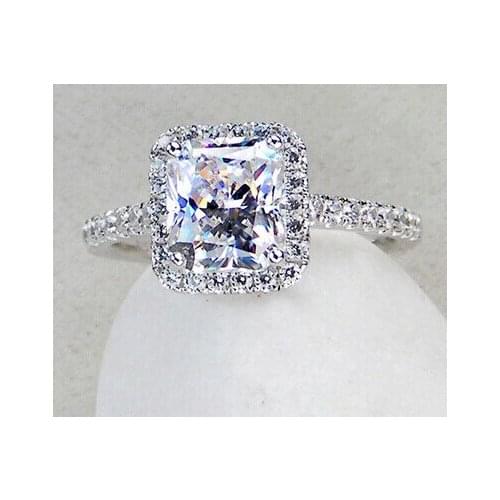 2.35Ct Cushion Cut Diamond Women Ring White Gold Au750 Engagement Ring Perfect Pure White Gold 18K Jewelry for Her