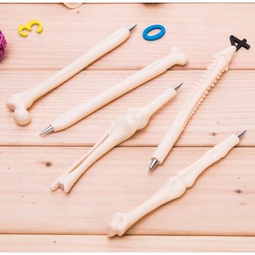20 PCs Creative Novelty Stationery Student Prizes Realistic Bone Shape Ballpoint Pen Gift Pen