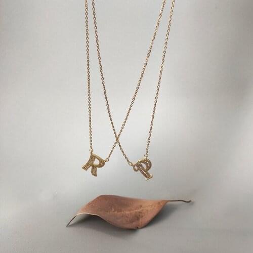 2021 Simple wild letter pendant necklace stainless steel chain high quality jewelry men women unique charming accessories gifts