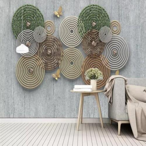 3d abstract circle decoration mediterranean TV background wall professional custom mural wholesale wallpaper poster photo wall