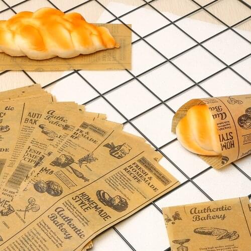 50pcs 25x10cm Oil-proof Paper Food Basket Liners BBQ Sandwich Fast Food Wrap Paper Baking Accessories
