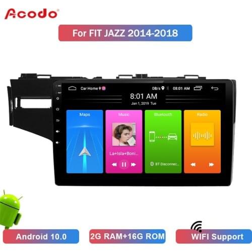 ACODO 2+16G Android 10.0 Car Radio Multimedia Player For Honda Fit 2014-2018 Navigation GPS 2 din