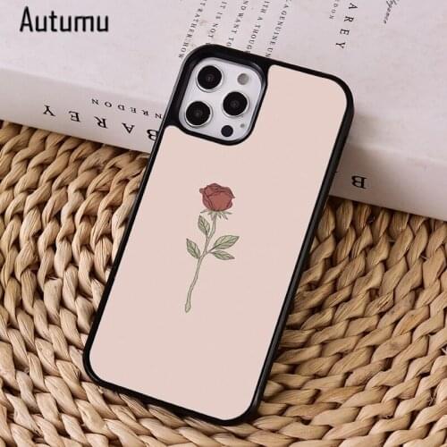 Single Red Rose Flower Phone Case Cover for iPhone 12 mini X XS XR 11 Pro Max SE 2020 7 8 Plus Samsung Galaxy S8 S9 S10 S20 S21