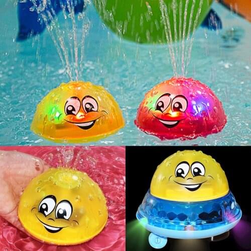 Baby Bath Toys Electric Inductive Water Spray Ball with Light Bathroom Bathtub Swimming Toys for Toddler Infant Children