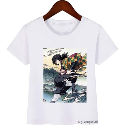 Boy/Girl T-shirt Demon Blade Destruction Nezuko Sakura Harajuku White Custom Print T Shirt Summer Tops Children Clothing