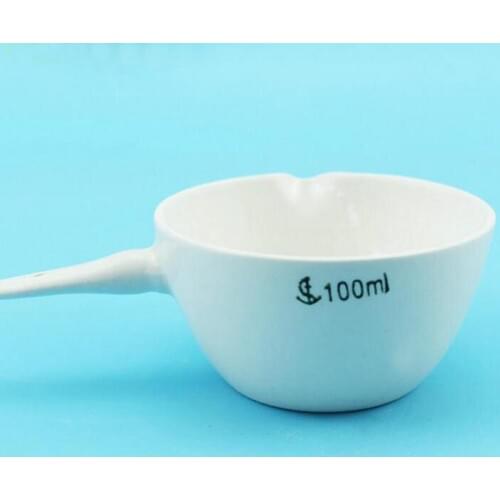 1PCS 30ml to 300ml Ceramic Evaporating Dish Flat bottom With Handle For Laboratory