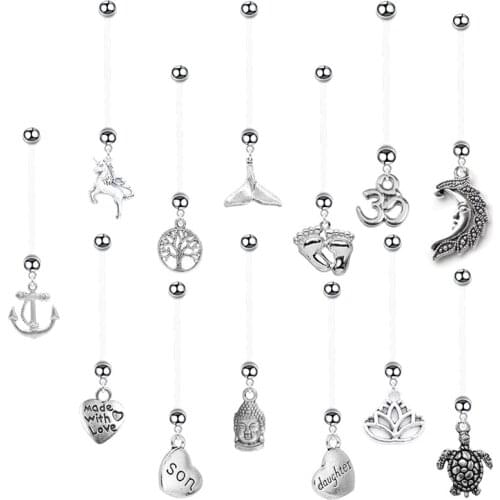 1PC Heart Button Navel Ring Pregnancy Women Bar Belly Rings Boho Body Piercing Jewelry Sexy Navel Piercing Barbell Accessories