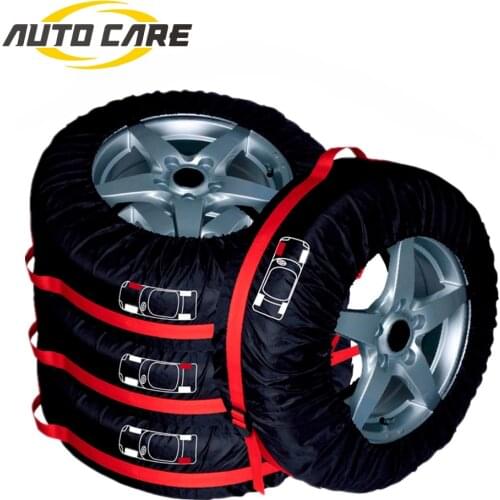 4Pcs Car Spare Tyre Cover Garage Tire Case Auto Vehicle Automobile Tire Accessories Summer Winter Protector Tire Storage Bag