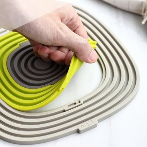 Creative Anti-slip 3 in 1 Silicone Coaster Extra Thick Silicone Insulation Mat Hot Drink Holder Kitchen Dining Bar Table Decor