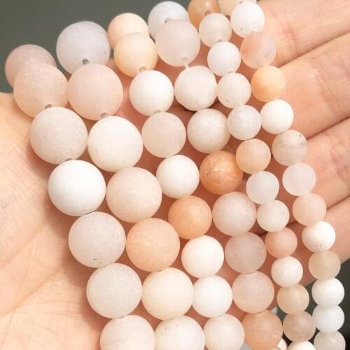 Wholesale Light Pink Aventurine Jades Stone Natural Loose Spacer Round Beads For Jewelry Making DIY Bracelet Accessories 15