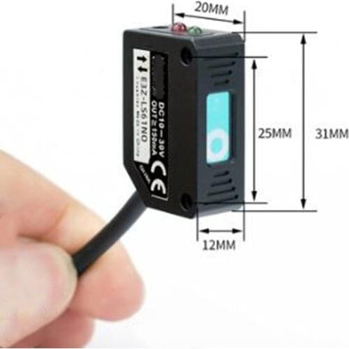 Square laser diffuse reflection photoelectric switch sensor infrared inductive switch E3Z-LS61NO E3Z-LS61 NO visible light 24V