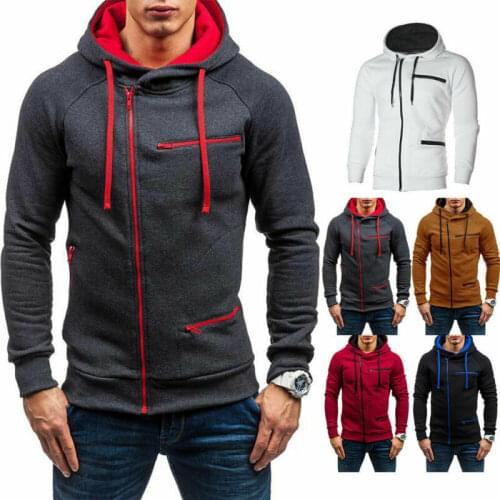Mens Hoodie Warm Hooded Sweatshirt Coat Tops Jacket Outwear Zip Up Jumper Sweater