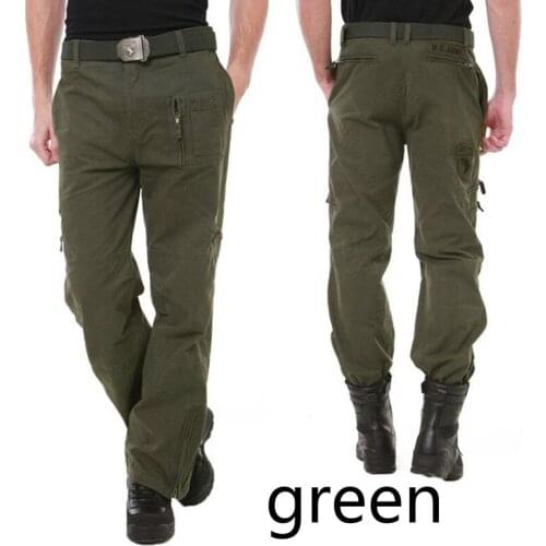Men Tactical Cargo Pants Fashion Multi Pockets Male Outdoor Multi Pocket Camouflage Loose Cargo Trousers Military Hiking Pants