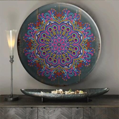 Iron Sheet Special Shaped Diamond Painting Set Diamond Mosaic Embroidery Round Tin DIY Art Crafts Mandala Home Decoration