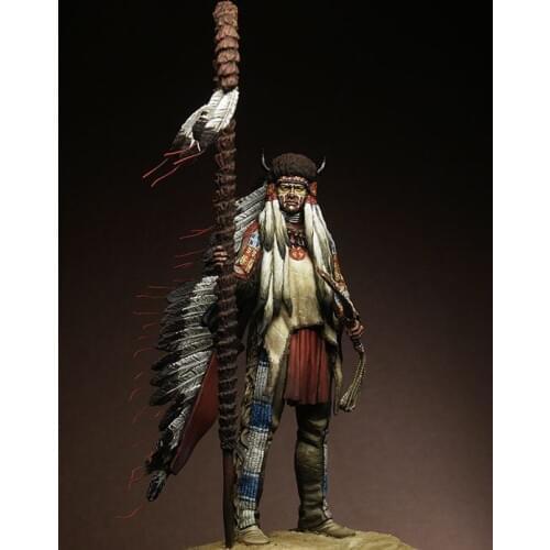 New Unassembled 1/24 75mm Medicine Man 75mm Warrior soldier Resin Kit DIY Toys Unpainted kits