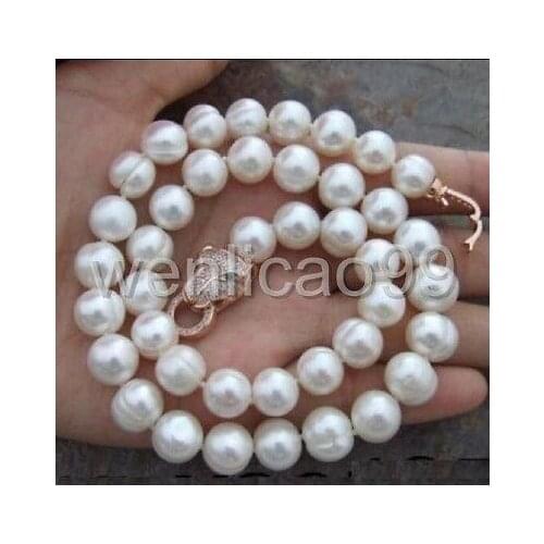 Nature 9-10MM SOUTH SEA WHITE PEARL BEAUTIFUL NECKLACE 18"