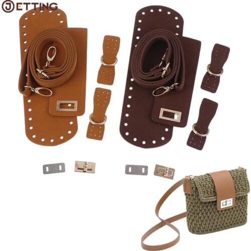 New 1Set Shoulder Strap Handmade Handbag Bag Set Leather Bag Bottoms Cover With Hardware Accessories For DIY Handbag