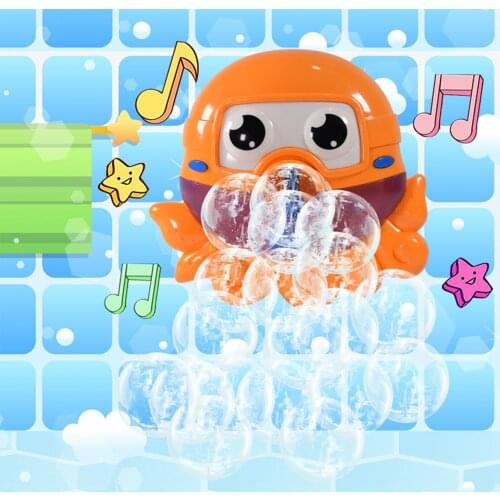 New Cute Octopus Baby Bath Bubble Shower Toy Automatic Blowing Bubble Maker Kids Toys Music Bubble Machine Children Gift