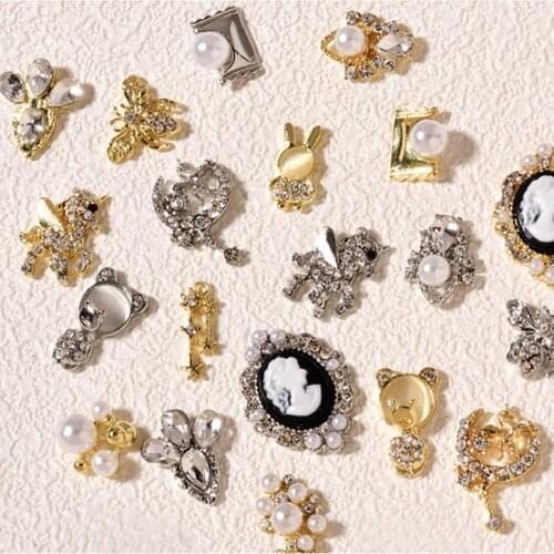 2Pcs 3D Charming Zircon Japanese Nail Art Jewelry Alloy Nail Decorations Zircon Crystal Manicure Zircon Diamond