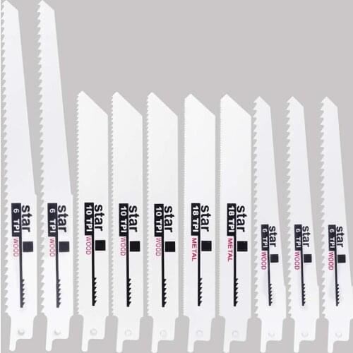 10pcs Reciprocating Saw Blades Saber Saw Handsaw Multi Saw Blade For Cutting Wood Metal PVC Tube Power Tools Accessories