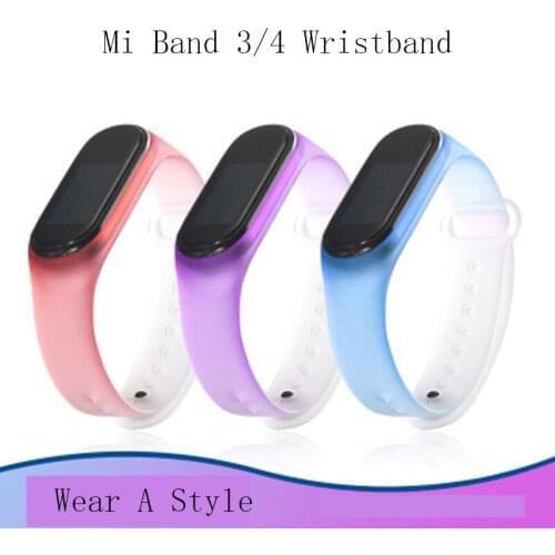 Suitable For Mi Band 4 Strap Wristband Sports Silicone Waterproof Gradient Color Replacement Wristband For Mi Band 3 Strap