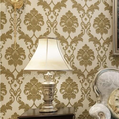 Beibehang Luxury European style Ma leather non - woven large flowers wallpaper living room background wall 3D stereo wallpaper