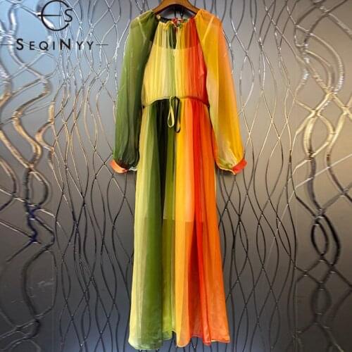 Летние платья в полоску SEQINYY China At AliExpress