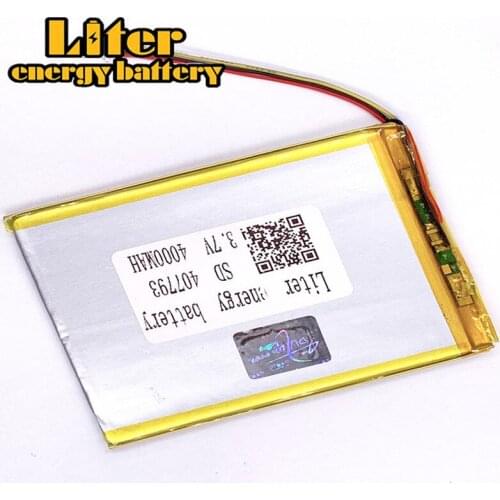 Plug 1.0-4P 3.7 V 407793 4000mah factory high quality lithium polymer li-ion rechargeable battery lipo battery
