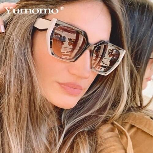 New Style Cut-Side Personalized Temples Sunglasses Women Two-tone Fashion Trend Black White Sun Glasses Square Shades UV400