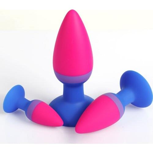 Tricolor Masturbation Butt Plug Silicone G-Spot Dildo Anal Plug Erotic Stimulation Masturbation Dilator Erotic Toys For Couples