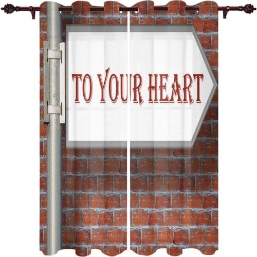 Brick Wall Street Sign Retro Valance Curtains For Living Room Study Youth Bedroom Kitchen Outdoor Windows Custom Cotton Linen