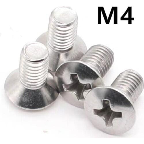 100PCS M4x6/8/10/12/40mm GB820 DIN966 Countersunk raised head screws with cross recess half countersunk half-Phillip flat screw