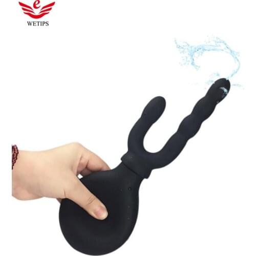 Wetips Silicone Sausage Syringe Ball Enema Shower Travel Bidet Shower Anaal Douche Anal Enema Cleaning Clistere Anal Ducha