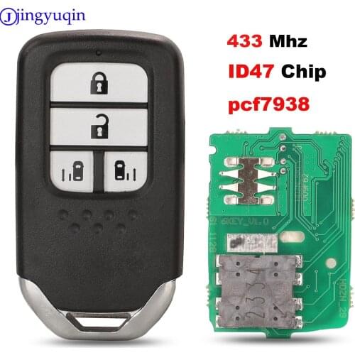 Jingyuqin Replacement 4B Smart Remote Key Fob 433MHz ID47/PCF7938 Chip For Honda New odyssey Elysion Control Hybrid Power