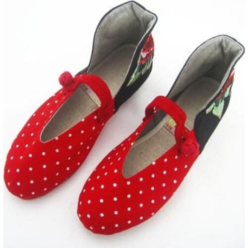 The new joker folk embroidery han shoes quality goods cotton women 225 free shipping
