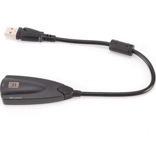 USB Sound Card Audio Adapter 5H V2 7.1 External USB To 3D CH Virtual Channel Sound Track for Laptop PC