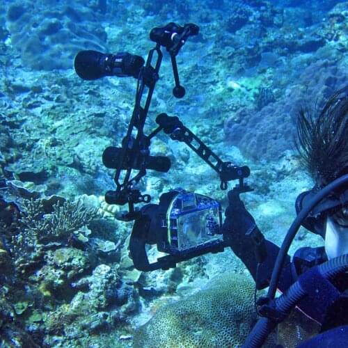 1" Triple Ball Arm Clamp Mount Underwater 1/4" Screw Flash Speedlight Butterfly Clip Light Weight