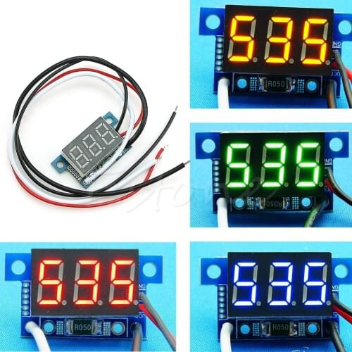 1Pc Mini LED 0-999mA DC 4-30V Digital Panel Ammeter Amp Ampere Meter with Wire