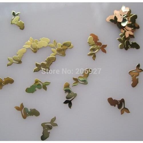 MS210-2 100pcs Gold Cute Mermaid Metal Sticker Nail Art Metal Sticker Nail Art Decoration Non-adhesive Sticker