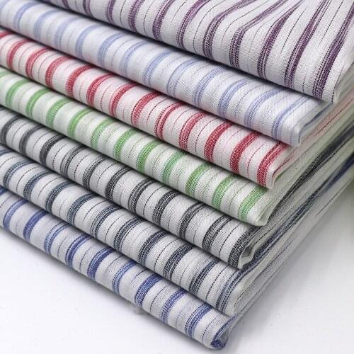 145cmx100cm Pure Cotton Fabric Clothing Blue Black White Stripes Lining Shirts Clothes Casual Pants Children T-shirts Fabric