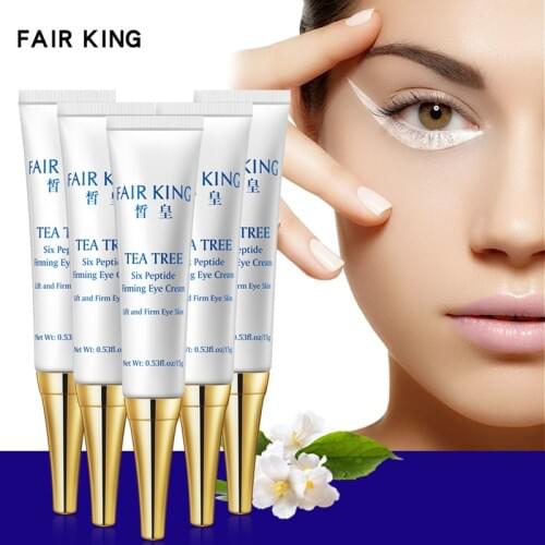 5PCS FAIR KING Tea Tree Six Peptide Eye Cream Anti-Wrinkle Snail Remover Dark Circles Eye Serum Against Puffiness Anti Aging 15g