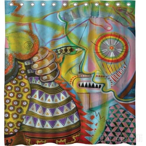 Abstract Art Psychedelic Painting Decoration Waterproof Bathroom Partition Curtain Home Accessories
